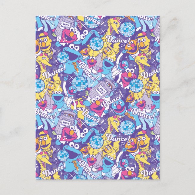 Sesame Street | Groovy Dance Pattern Postcard (Front)