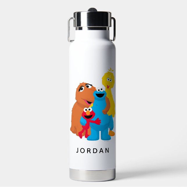 Sesame Street | Group Hug | Add Your Name Water Bottle (Front)