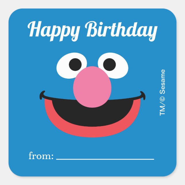 Sesame Street Grover | A Gift From - Birthday  Square Sticker (Front)