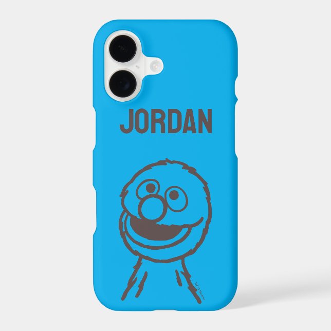 Sesame Street | Grover Bright | Add Your Name iPhone Case (Back)