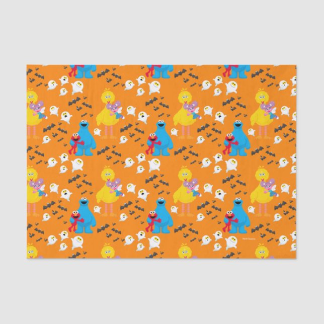 Sesame Street Halloween Bats & Ghosts Pattern Tissue Paper (Front)