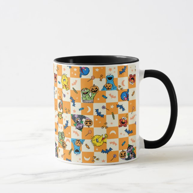 Sesame Street Halloween Chequered Pattern Mug (Right)