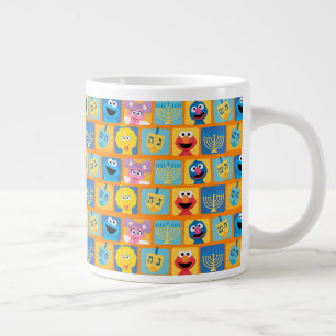 Sesame Street Hanukkah Pattern Large Coffee Mug