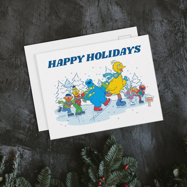 Sesame Street | Ice Skating Friends Postcard (Card on table)