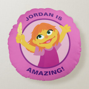 Sesame Street   Julia Holding Feather Round Cushion