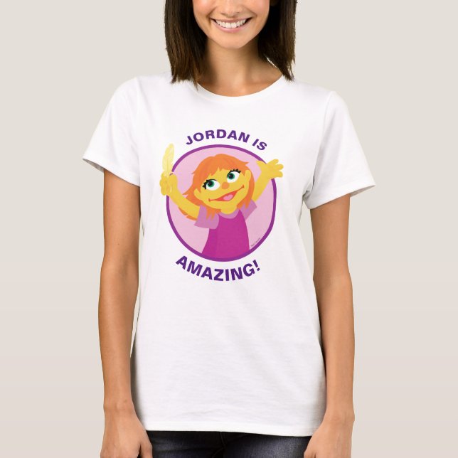 Sesame Street | Julia Holding Feather T-Shirt (Front)