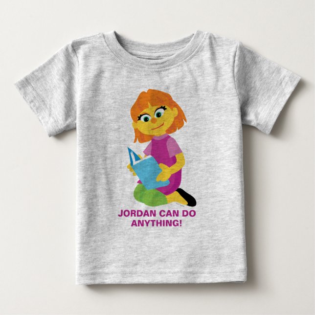 Sesame Street | Julia Reading a Book Baby T-Shirt (Front)