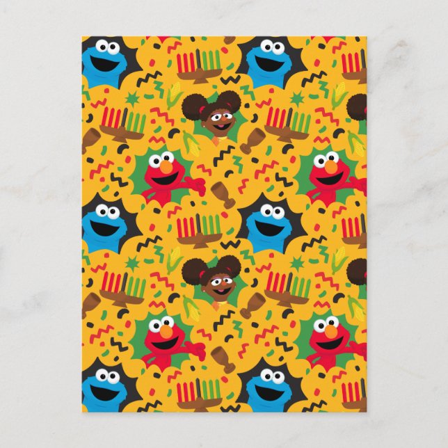 Sesame Street Kwanzaa Pattern Postcard (Front)