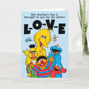 Sesame Street "L-O-V-E" Mother's Day Photo Holiday Card