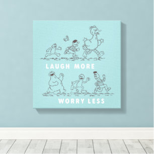Sesame Street   Laugh More Worry Less Canvas Print