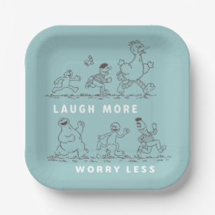 Sesame Street   Laugh More Worry Less Paper Plate