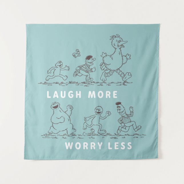 Sesame Street | Laugh More Worry Less Tapestry (Front)