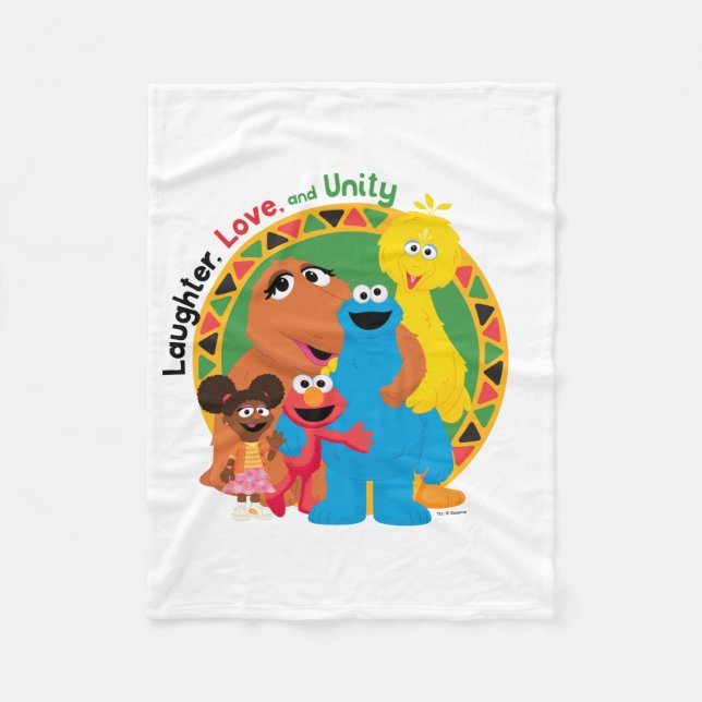 Sesame Street | Laughter, Love, & Unity Fleece Blanket (Front)