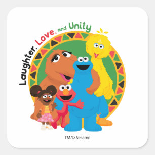 Sesame Street   Laughter, Love, & Unity Square Sticker
