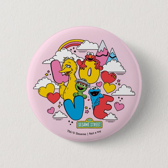 Sesame Street | Love 6 Cm Round Badge (Front)
