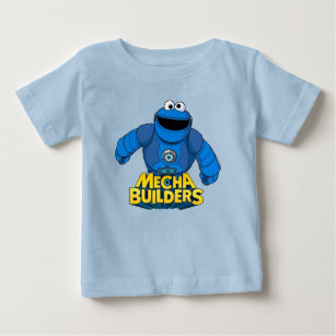 Sesame Street   Mecha Builders Cookie In Action Baby T-Shirt