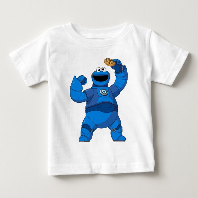 Sesame Street | Mecha Builders Cookie Monster Baby T-Shirt (Front)