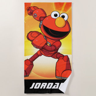 Sesame Street | Mecha Builders Elmo | Add Name Beach Towel