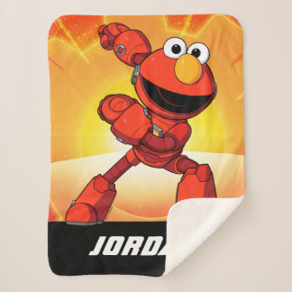 Sesame Street | Mecha Builders Elmo | Add Name Sherpa Blanket