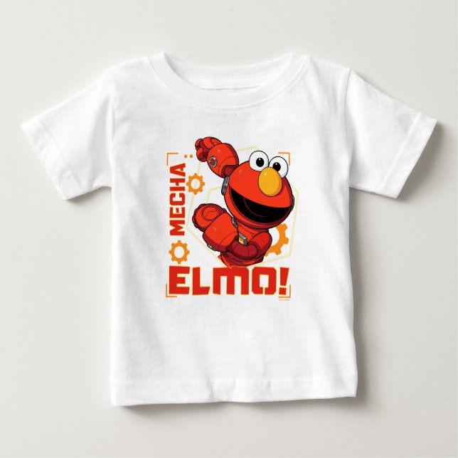 Sesame Street | Mecha Builders Elmo Design Baby T-Shirt (Front)