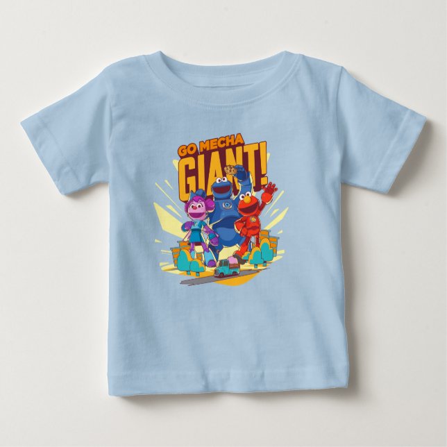 Sesame Street | Mecha Builders Go Mecha Giant! Baby T-Shirt (Front)
