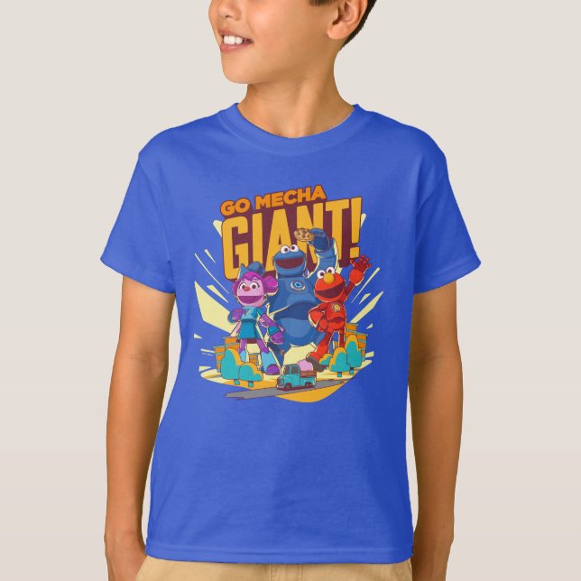Sesame Street | Mecha Builders Go Mecha Giant! T-Shirt (Front)