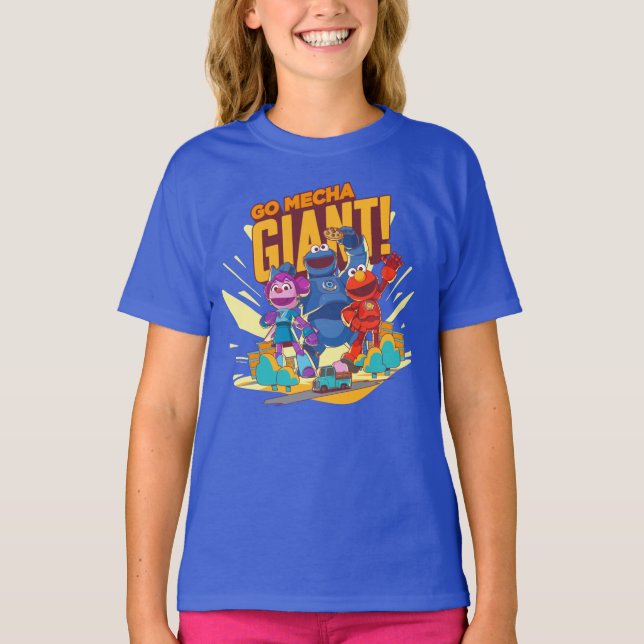Sesame Street | Mecha Builders Go Mecha Giant! T-Shirt (Front)