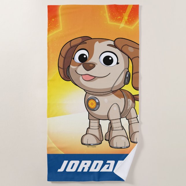 Sesame Street | Mecha Builders Tango | Add Name Beach Towel (Front)