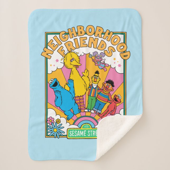 Sesame Street | Neighbourhood Friends Sherpa Blanket (Front)