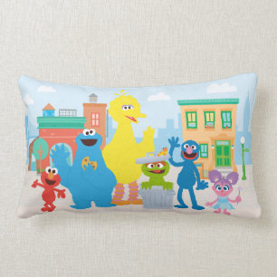 Sesame Street Neighbourhood Scene Lumbar Cushion