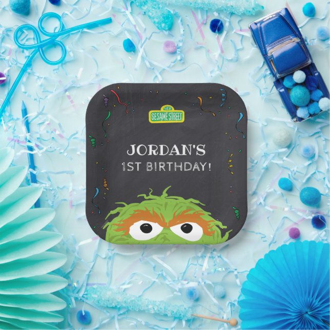 Sesame Street | Oscar Birthday Chalkboard Paper Plate (Party)