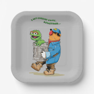Sesame Street   Oscar & Bruno the Garbage Man Paper Plate