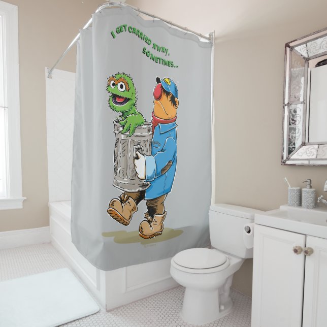 Sesame Street | Oscar & Bruno the Garbage Man Shower Curtain (In Situ)