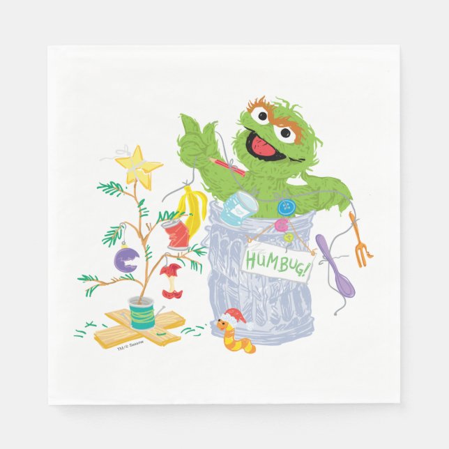Sesame Street | Oscar - Christmas Tree Napkin (Front)