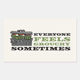 Sesame Street   Oscar the Grouch Feels Grouchy Rectangular Sticker