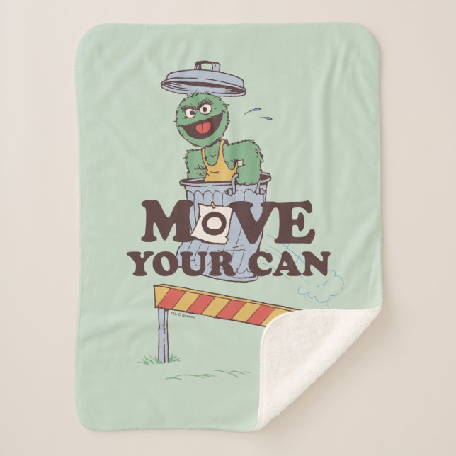 Sesame Street | Oscar the Grouch Move Your Can Sherpa Blanket (Front)