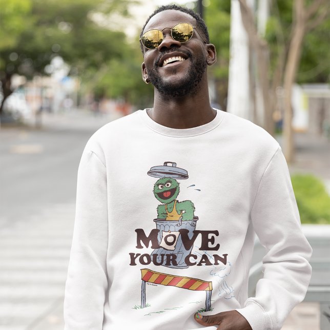 Sesame Street | Oscar the Grouch Move Your Can Sweatshirt (Person wearing sweatshirt)