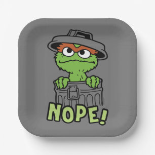 Sesame Street Oscar the Grouch Nope! Paper Plate