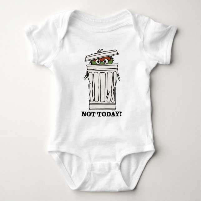 Sesame Street | Oscar the Grouch Not Today! Baby Bodysuit (Front)