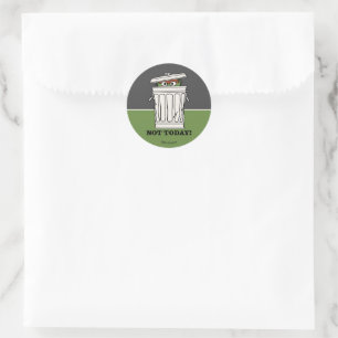 Sesame Street   Oscar the Grouch Not Today! Classic Round Sticker