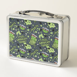 Sesame Street   Oscar the Grouch Phrase Pattern Metal Lunch Box