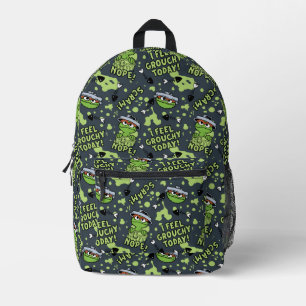 Sesame Street   Oscar the Grouch Phrase Pattern Printed Backpack