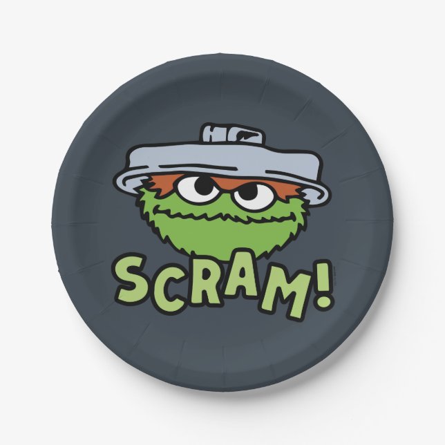 Sesame Street | Oscar the Grouch Scram! Paper Plate (Front)