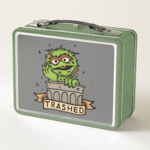 Sesame Street   Oscar the Grouch Trashed Metal Lunch Box
