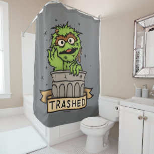 Sesame Street Oscar the Grouch Trashed Shower Curtain