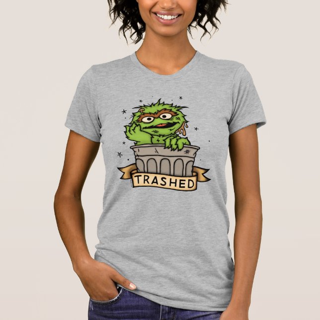 Sesame Street | Oscar the Grouch Trashed T-Shirt (Front)