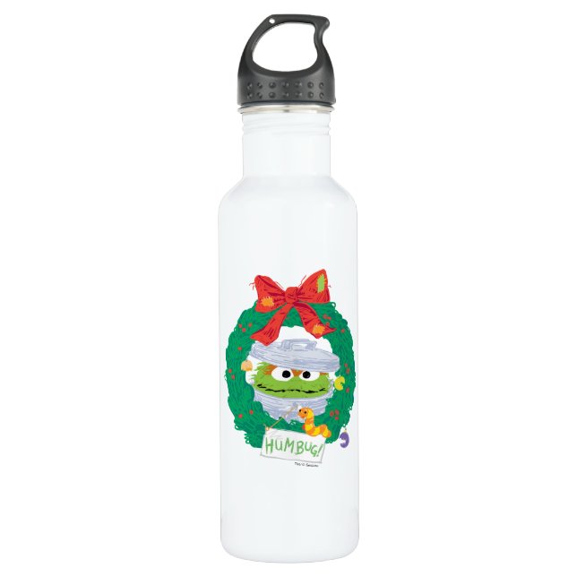 Sesame Street | Oscar the Grouch Wreath 710 Ml Water Bottle (Front)