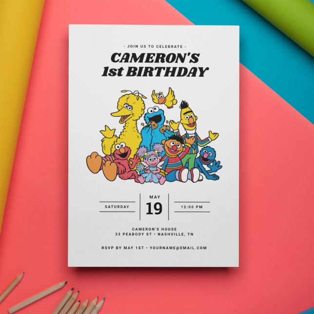 Sesame Street Pals 1st Birthday Invitation (Creator Uploaded)