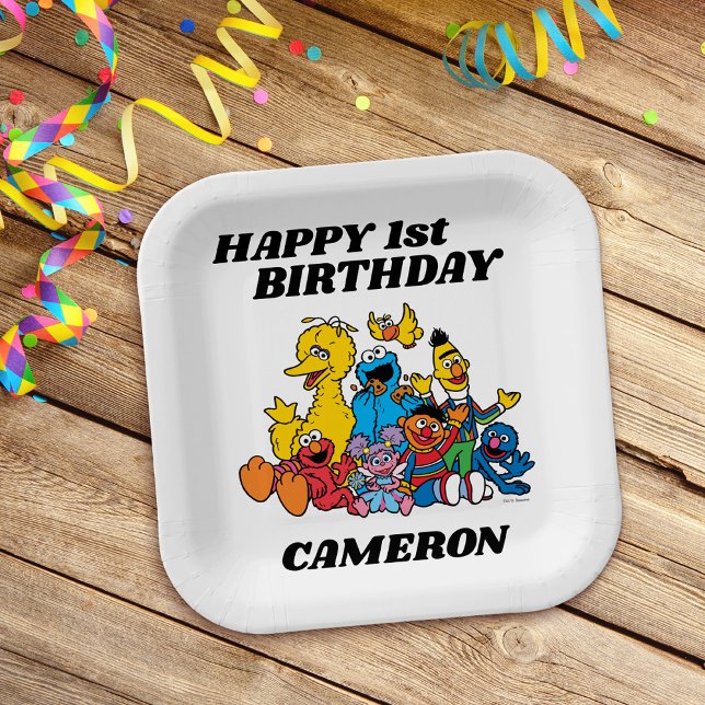 Sesame Street Pals 1st Birthday  Paper Plate (Creator Uploaded)