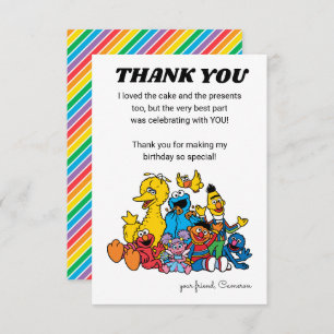 Sesame Street Pals 1st Birthday - Thank You Invitation
